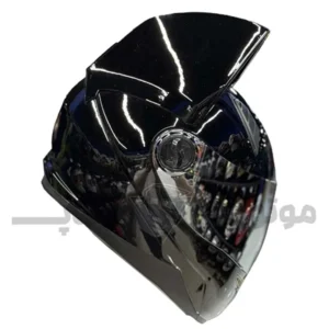 کلاه کاسکت فک ثابت گوش دار برند نیترینوس مشکی براق