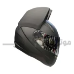 کلاه کاسکت فک ثابت گوش دار برند نیترینوس رنگ مشکی مات