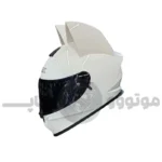 کلاه کاسکت فک ثابت گوش دار برند IBK سفید