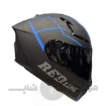 کلاه کاسکت فک متحرک برند ردلاین مدل 960 مشکی آبی با طلق دودی