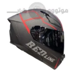 کلاه کاسکت فک متحرک برند ردلاین مدل 960 مشکی قرمز با طلق دودی