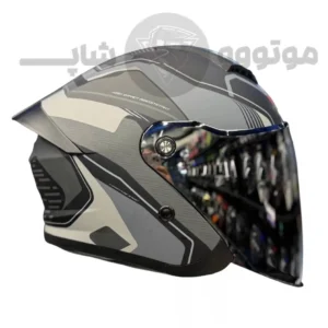 کلاه کاسکت بدون فک ردلاین مدل 966 مشکی مات خاکستری
