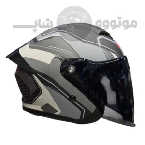 کلاه کاسکت بدون فک ردلاین مدل 966 مشکی مات خاکستری