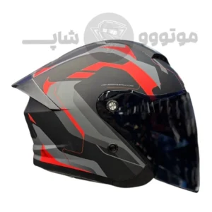 کلاه کاسکت بدون فک ردلاین مدل 966 مشکی مات قرمز